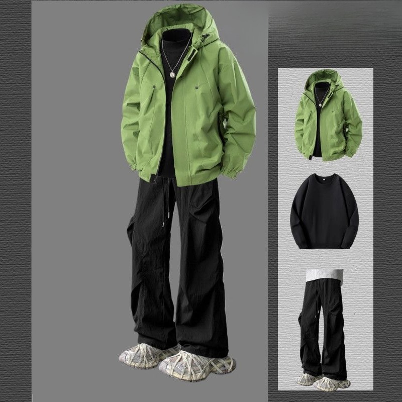 Outdoor Sports Outfit - Men's Fleece Lined Shell Jacket Set