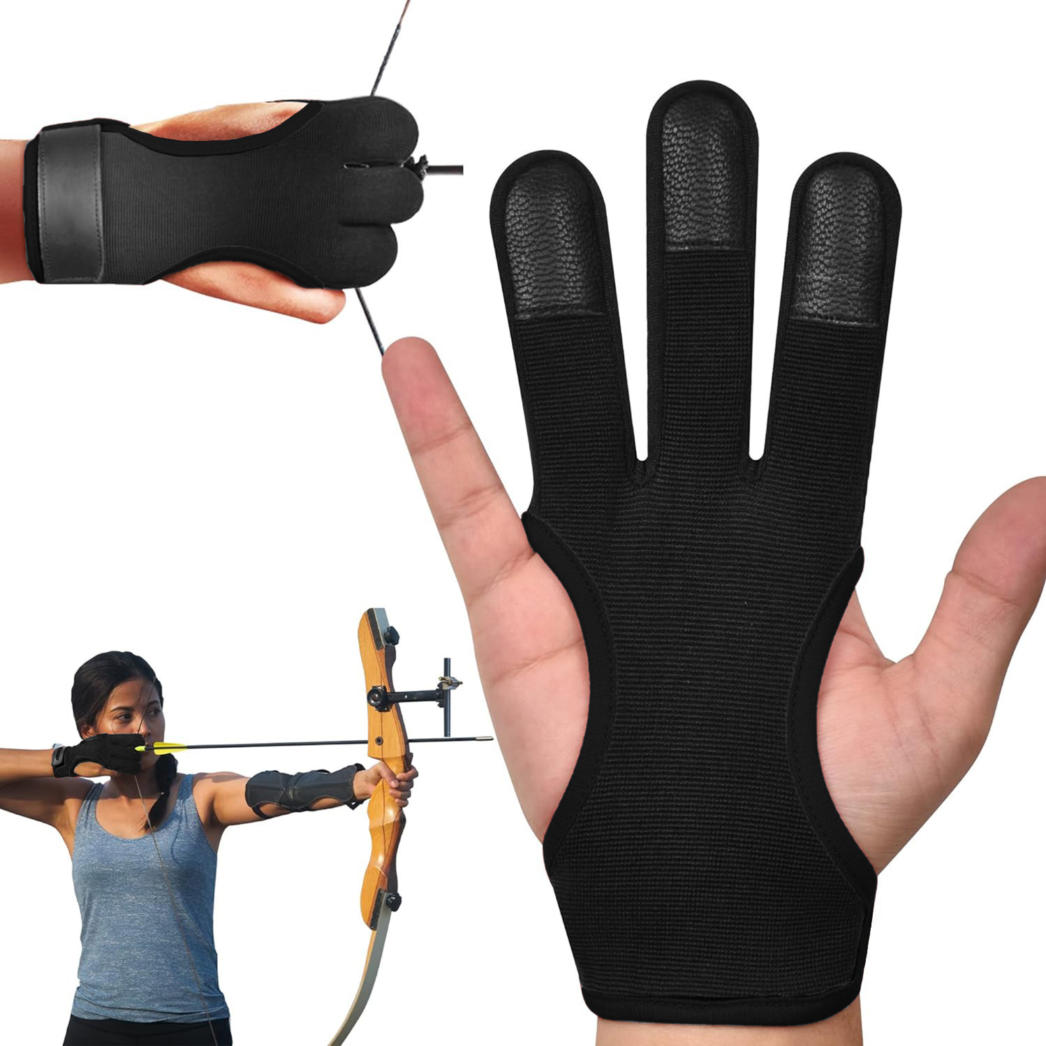 1PCS Archery 3 Fingers Glove G - Outdoor Sport Gloves recension och pris